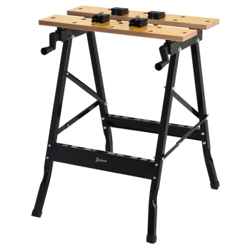 Durhand Foldable Portable Work Bench Clamping Style 70kg Steel Wood Cutting | Aosom Ireland