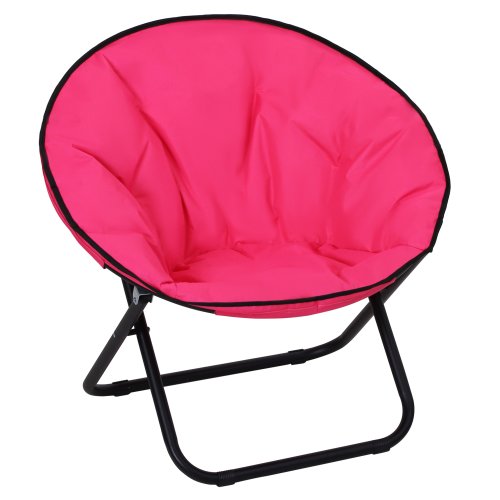 Folding Saucer Moon Chair Oversized Padded Seat Round Oxford Portable | Aosom Ireland
