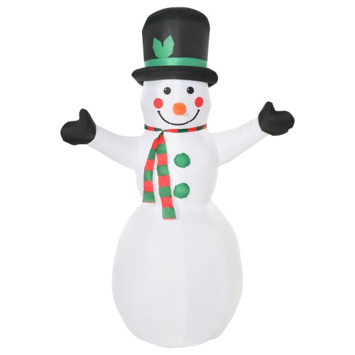 HOMCOM 1.8m Inflatable Snowman Decoration Polyester-White NEXT DAY DELIVERY | Aosom Ireland