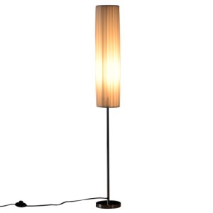 HOMCOM 120 cm Tall Free Standing Floor Lamp Bedside Light Cozy Polyester Shade White