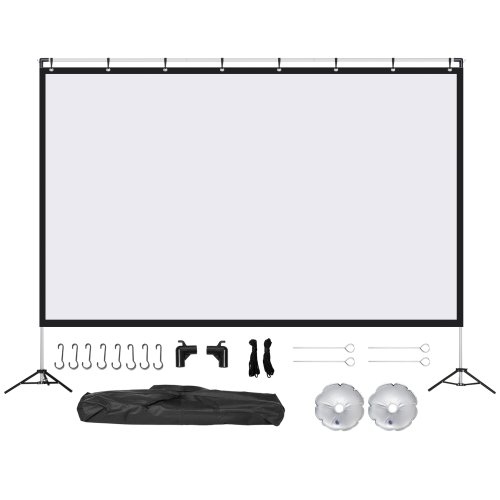 HOMCOM 120 inch Projector Screen & Stand Portable Front & Rear Projection Screen 4K HD 16:9 Screen  NEXT DAY DELIVERY | Aosom Ireland