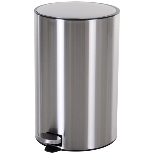 HOMCOM 12L T430 Step-on Trash Can Stainless Steel Round Garbage Bin Silent Gentle Open and Close Dustbin with Pedal | Aosom Ireland