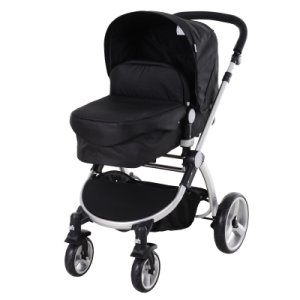 HomCom 3-in-1 Travel System Lightweight Versatile Stroller Easy Infant Car Seat Transfer Storage Basket Travel Stroller Deep Grey