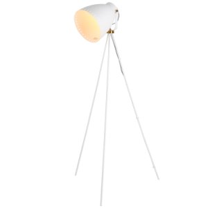 HOMCOM 40W Metal Tripod Free-Standing Lamp w/ Adjustable Shade Angle White