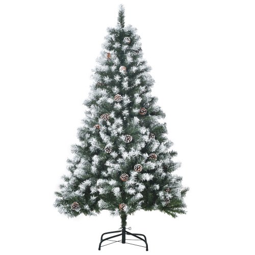 HOMCOM 5FT Artificial Christmas Tree W/ Pine Cones Holiday Home Xmas Decoration Automatic Open  | Aosom Ireland