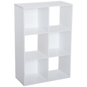 HOMCOM 6 Cubes Shelving Cabinet, Particle Board-White