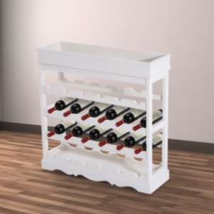 HOMCOM 70Wx22.5Dx70H cm 24 Bottles 4-tier Wine Rack-White