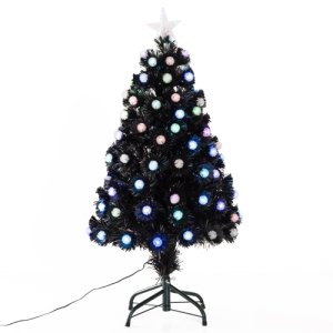 HOMCOM 90cm Entrance Christmas Tree Artificial Holiday Decor Lights 80 Tips Star Steel Base