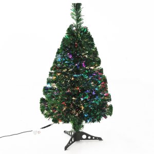 HOMCOM 90cm Pre-Lit Optical Christmas Tree Artificial Holiday Decor 4 Colour Stable Base