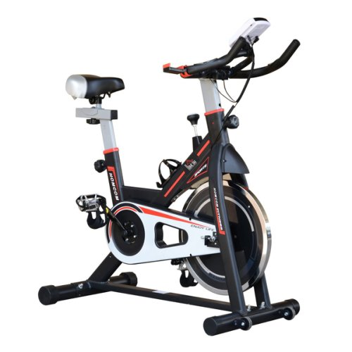 HOMCOM Belt-Driven Exercise Bike Adjustable Resistance Racing Bicycle Home Fitness Trainer with LCD Display-Black | Aosom IE