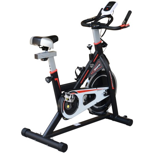 HOMCOM Belt-Driven Exercise Bike Adjustable Resistance Racing Bicycle Home Fitness Trainer with LCD Display-Black NEXT DAY DELIVERY | Aosom Ireland