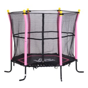 HOMCOM Children’s Mini Trampoline Safety Enclosure Net Adventure Bouncer