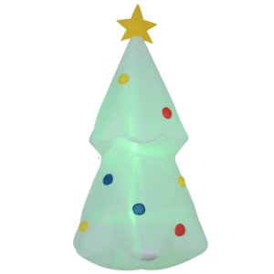HOMCOM Christmas Inflatable Xmas Tree Outdoor Home Seasonal Decoration w/ LED Light