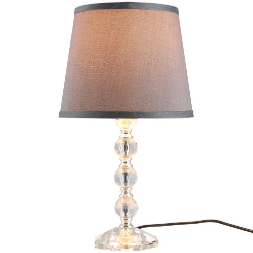 HOMCOM Crystal Glass Bedside Table Lamp Grey NEXT DAY DELIVERY | Aosom Ireland