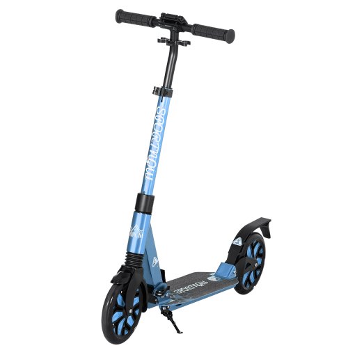 HOMCOM Foldable Adjustable Kick Scooter, with Dual Shock Absorber and ABEC-9 Bearing - Blue  NEXT DAY DELIVERY | Aosom Ireland