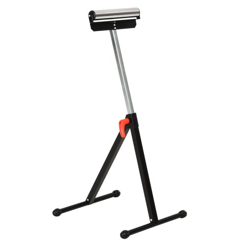 HOMCOM Folding Roller Stand, Material Support Pedestal with Ball Bearing Roller Height Adjustable Portable, Metal Construction, Black| Aosom Ireland