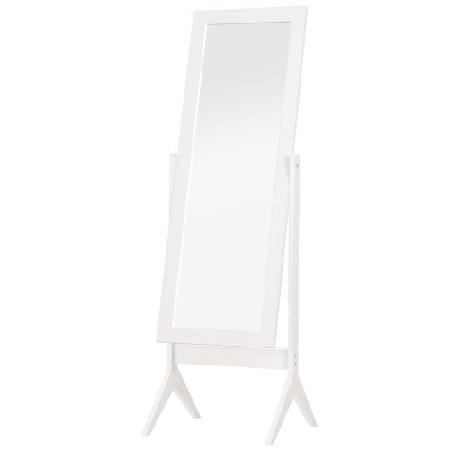 HOMCOM Freestanding Dressing Mirror Bedroom Tall Adjustable Angle 148x47cm White | Aosom Ireland