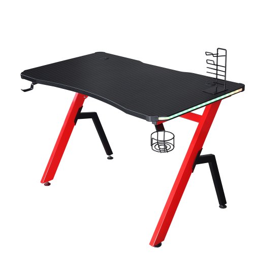 HOMCOM Gaming Desk Racing Style Home Office Ergonomic Computer Table Workstation w/Management  NEXT DAY DELIVERY | Aosom Ireland