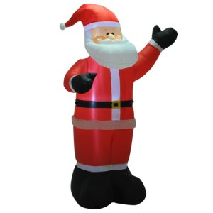HOMCOM Inflatable 2.4m Santa Claus Xmas Decoration W/LED lights Polyester Fabric-Multicolour