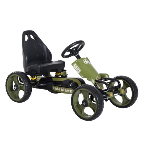 HOMCOM Kids Children Pedal Go Kart Ride On Racer Braking System Adjsuatble Seat Green | Aosom Ireland