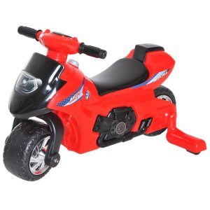 HOMCOM Kids Ride On Motorcycle Dirt Bike Toy Boy Girl w/ Training Wheels Red Music Horn
