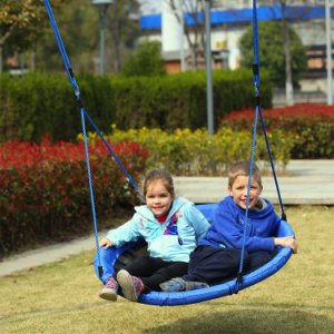 HOMCOM Kids Round Tree Spin, ?100cm-Blue