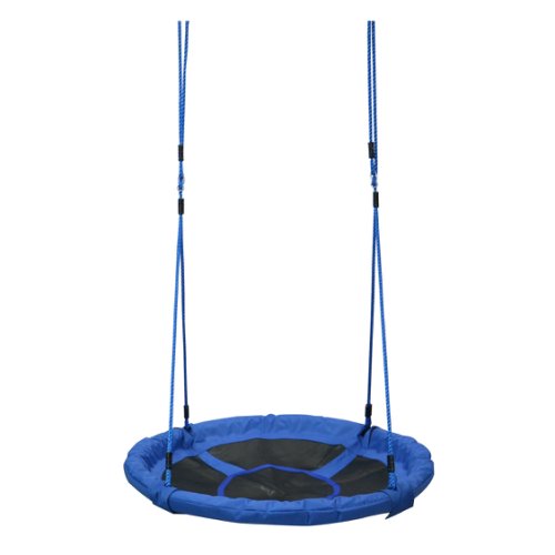 HOMCOM Kids Round Tree Spin Outdoor Playsets Swing Sets, 100cm-Blue