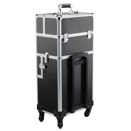 HOMCOM Large Professional Universal Rolling Full Makeup Travel Trolley Case 79cm W/ Key | Aosom Ireland