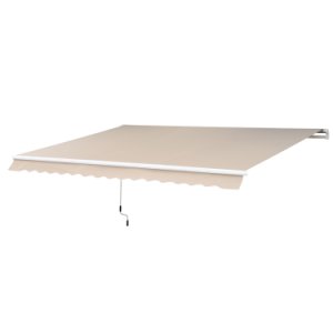 Outsunny Homcom manual retractable awning, size (3m x 2.5m)-ivory white