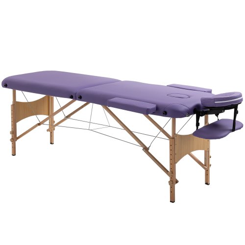 HOMCOM Massage Table Bed Couch Beauty Bed 2 Section Therapy Bed Lightweight Portable Folding Spa Bed-Purple NEXT DAY DELIVERY | Aosom Ireland