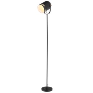 HOMCOM Metal Tall Free-Standing Spotlight Lamp w/ Adjustable Shade Angle Black