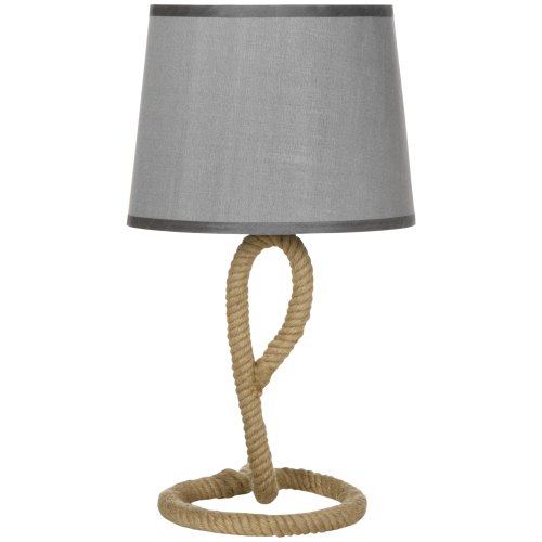 HOMCOM Nautical Table Lamp with Rope Base for E27 LED Halogen Bulb, Desk Fabric Light, Bedroom, Living room, Study  NEXT DAY DELIVERY | Aosom Ireland