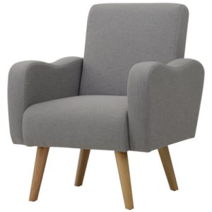 HOMCOM Nordic Armchair Sofa Chair, 72W x 77D x 93Hcm-Grey