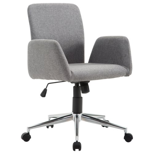 HOMCOM office chair swivel chair armchair in Nordic style desk chair stainless steel imitation linen gray 61 x 58 x 88-97.5 cm | Aosom Ireland
