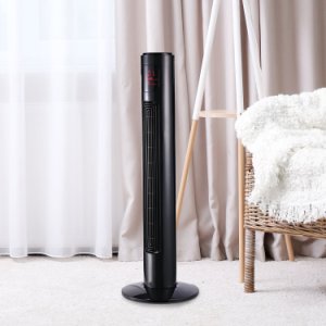 HOMCOM Oscillating Tower Fan 36 Remote Control 3 Speed Modes Low Noise Running Cooling Machine Black