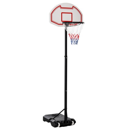 HOMCOM Outdoor Free Standing Basketball Stand Kids Fun Ball Games Net Hoop Garden Sports Backboard Portable Height Adjustable w/Wheels|Aosom Ireland