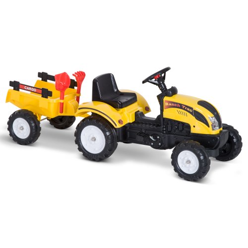 Homcom Pedal Go Kart Go Karting For Kids Children'S Go Karts Toy Tractors Ride-On Tractor Ride On Car W/ Rake On Four Wheels | Aosom IE