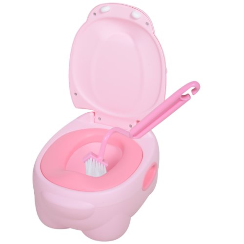 HOMCOM Portable Baby Potty Kids Children Training Toilet Chair Toddler Trainer Stool with Cushion 6 Months - 6 Years Pink | Aosom Ireland