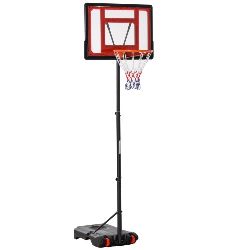 HOMCOM Portable Basketball Hoop Stand 160-210cm Adjustable Height Sturdy Rim Hoop w/ Large Wheels Stable Base & Net Free Standing | Aosom Ireland