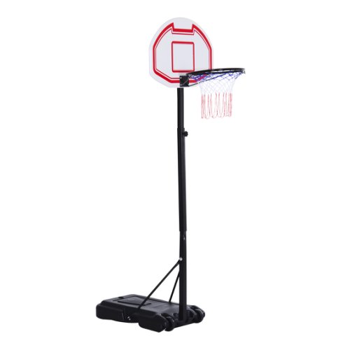 HOMCOM Portable Basketball Stand Net Hoop W/ Wheels-Black/White|Aosom Ireland