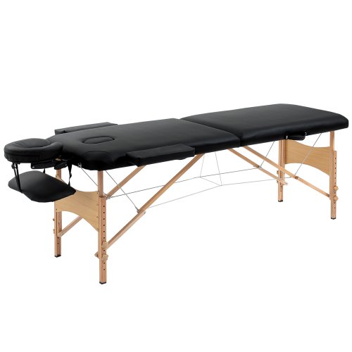 HOMCOM Portable Folding Massage Table, 2 Sections-Black NEXT DAY DELIVERY | Aosom Ireland