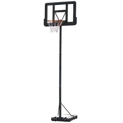 HOMCOM Portable Freestanding Basketball Hoop Stand Transparent Backboard 231-305cm Adjustable Basketball Hoop W/ Two Moving Wheels | Aosom Ireland