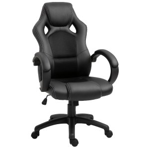 HOMCOM Racing PU Leather Office Chair-Black