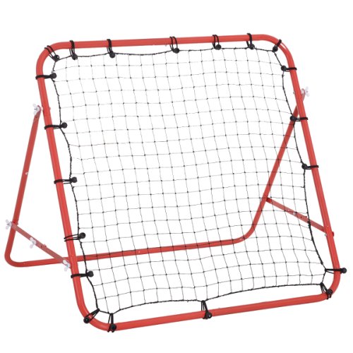 HOMCOM Rebounder Net W/PE mesh metal tube, 96W x 80D x 96Hcm- Red and Black|Aosom Ireland