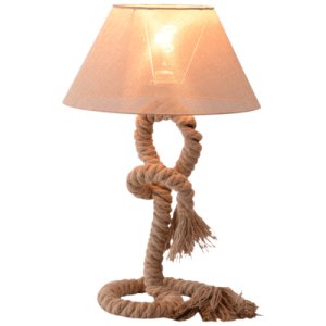 HOMCOM Table Lamp Indispensable Nautical Twisted Rope E27 Base Bedside Light Beige
