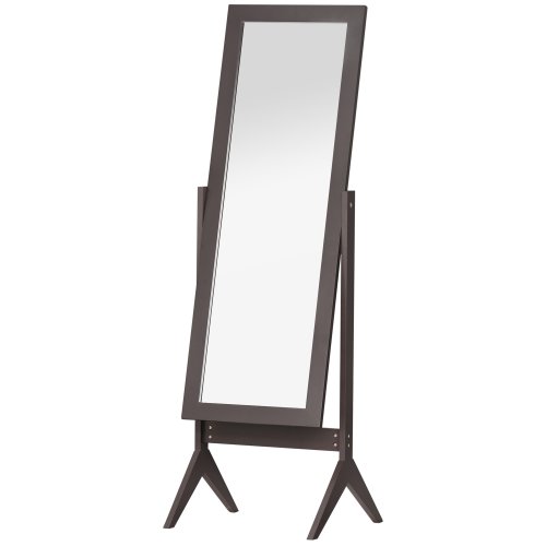 HOMCOM Tall Freestanding Dressing Mirror w/Adjustable Tilt Brown  NEXT DAY DELIVERY | Aosom Ireland