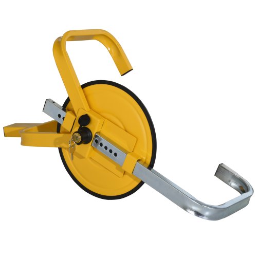 HOMCOM Wheel Clamp Lock for D47-67cm Wheels, Parking Tire Claw, Anti-Theft Device, Suitable for Cars, Trailer, Motorcycle, Lock w/ 2 Keys