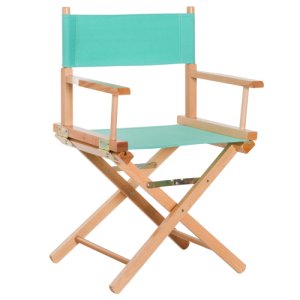 HOMCOM Wooden Director's Folding Chair, Oxford Fabric, Beech,54L-Green/Natural Wood Colour
