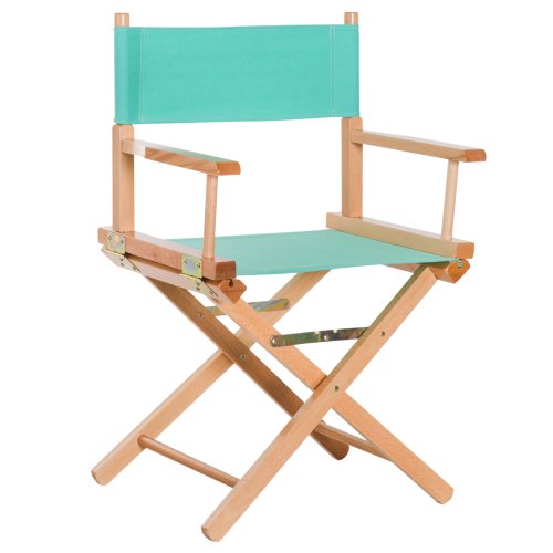 HOMCOM Wooden Director's Folding Chair, Oxford Fabric, Beech,54L-Green/Natural Wood Colour|Aosom Ireland