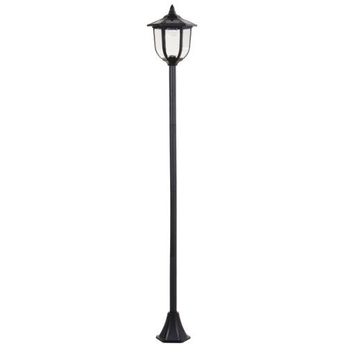 Outsunny 1.77m Tall Free-Standing ABS Garden Solar LED Lamp Post Black|Aosom Ireland